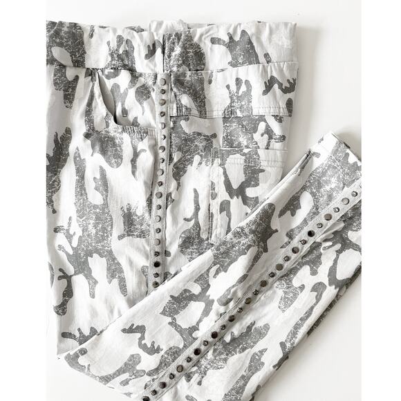 VENTI6 Jogger Pants Women S Gray Camo Stretch Rhinestone Made In Italy Comfy - Picture 2 of 12